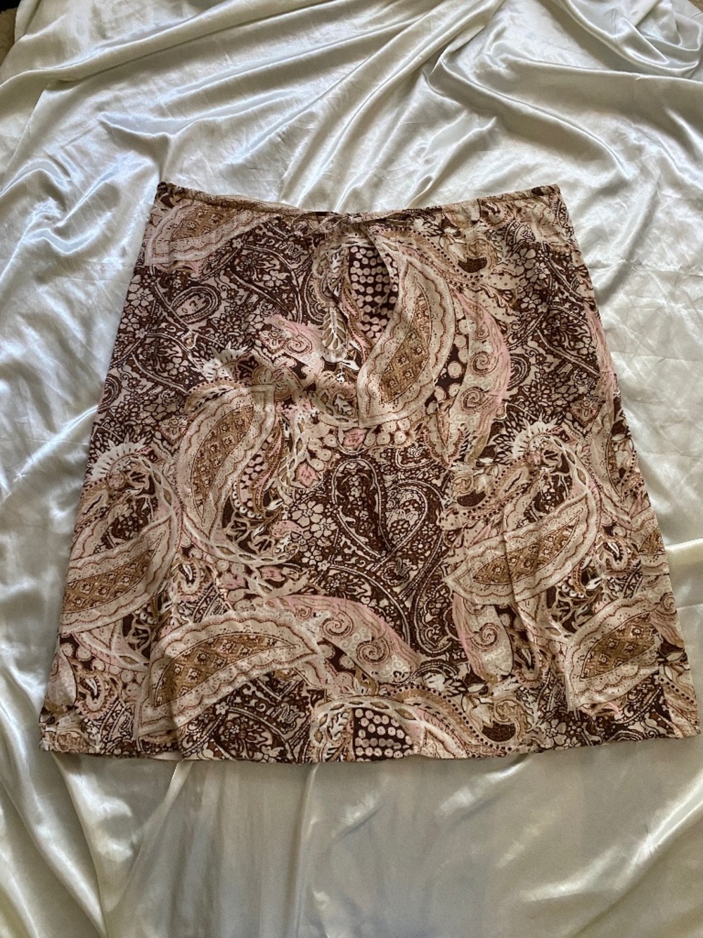 Vintage y2k Brown Black Paisley Cotton Mini Skirt Boho Size 18/20 Plus